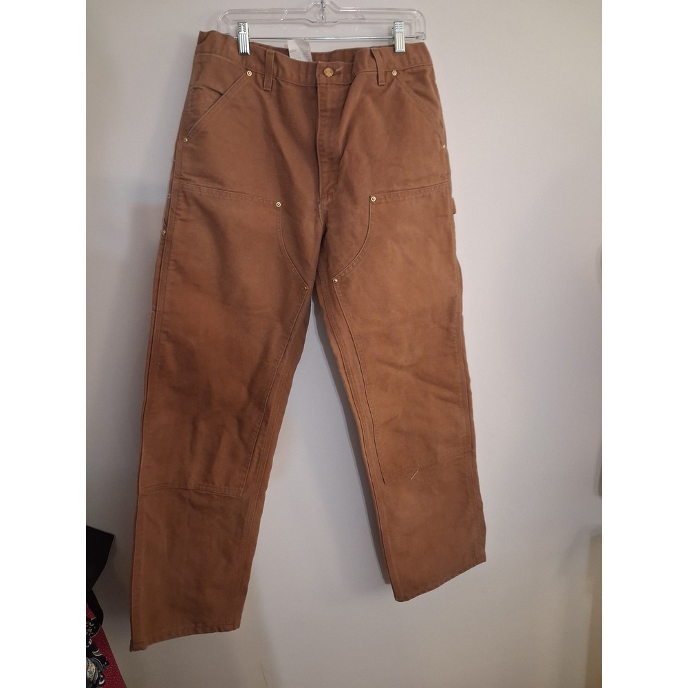 Vtg Carhartt B01 BRN Double Knee Pants 36x32 Brown Duck Canvas USA